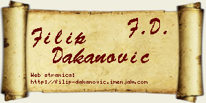 Filip Dakanović vizit kartica